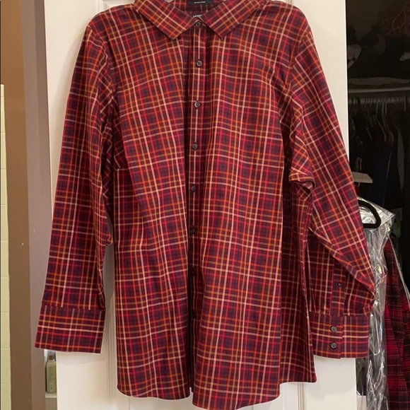 26w lands end no iron supima cotton long sl shirt
